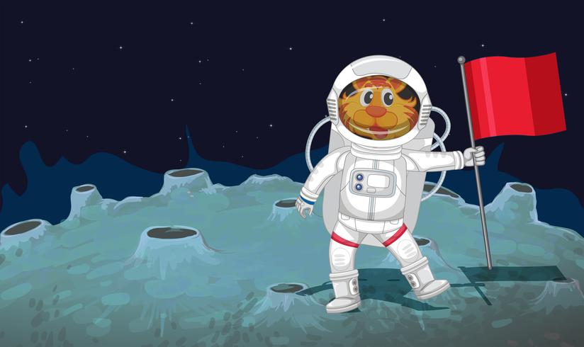 A cat astronaut in the space vector