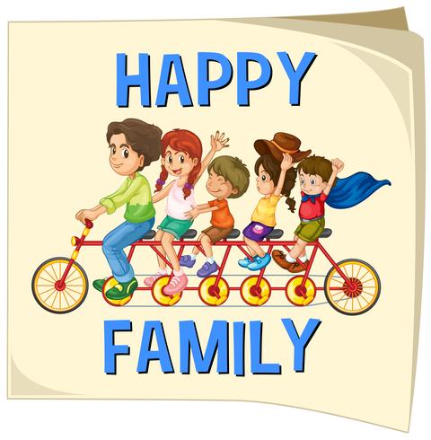 Family members riding on bike vector