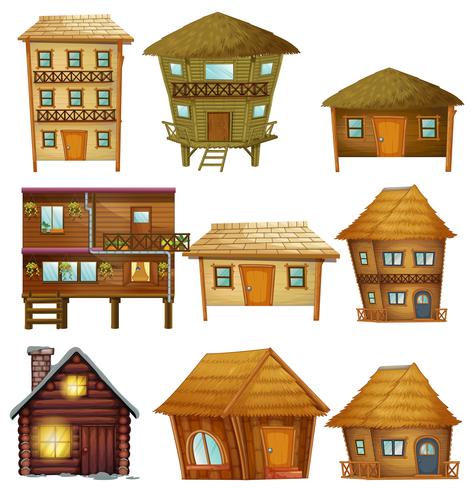 Different Designs Of Wooden Cabins Download Free Vectors