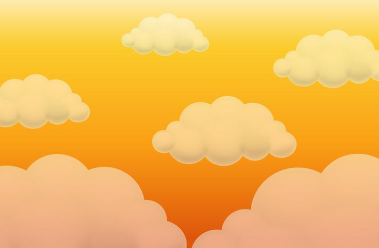 Diseño de fondo con cielo naranja vector