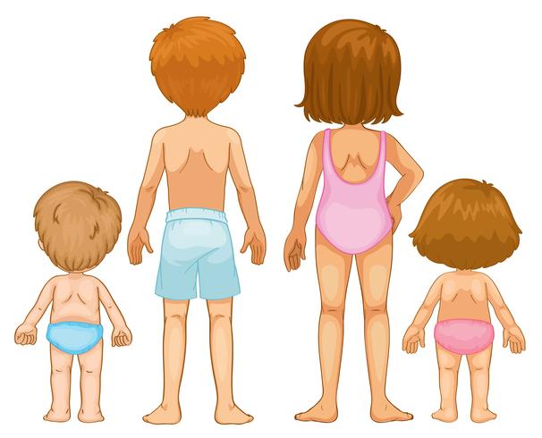 Back of boys and girls vector