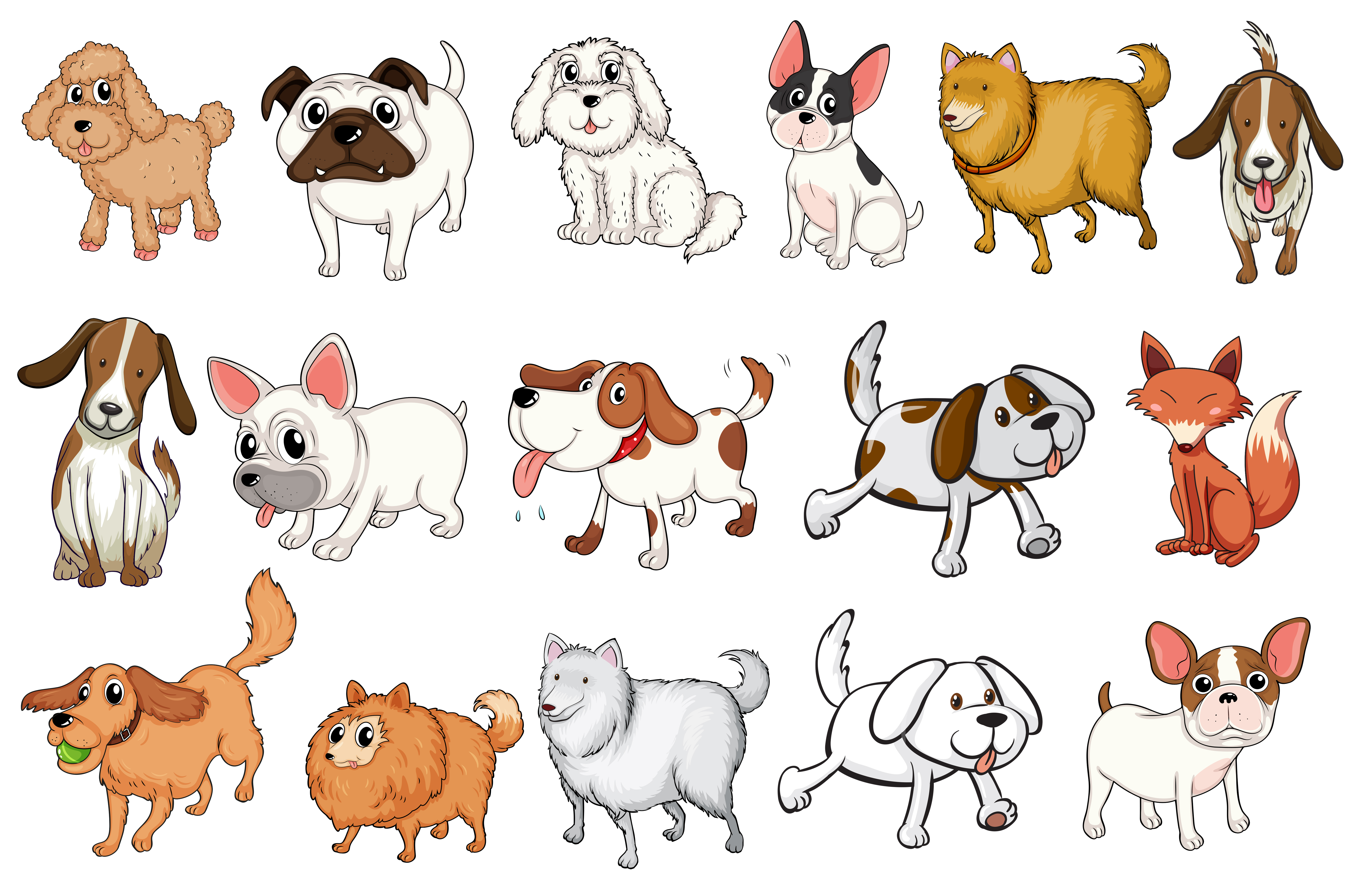 Download Different breeds of dogs - Download Free Vectors, Clipart ...