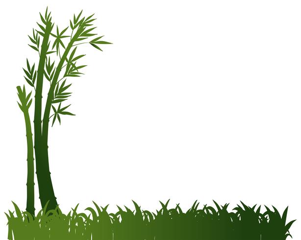 Background design with bamboo plants vector