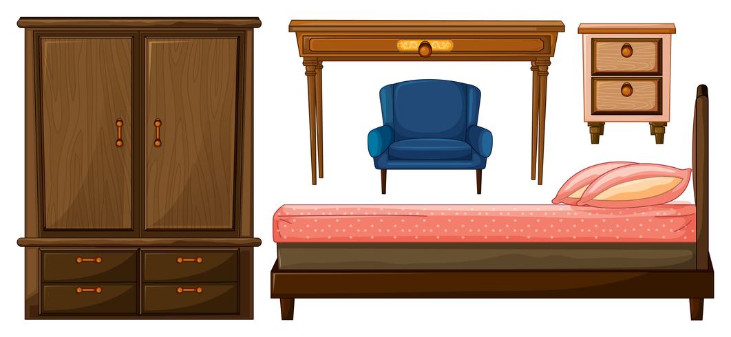 Bedroom furnitures vector