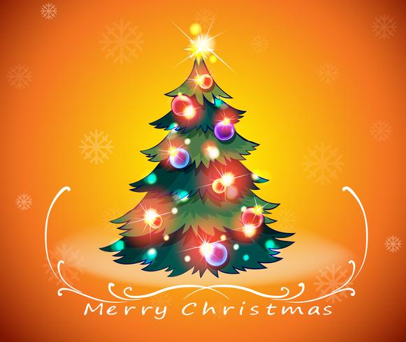 A christmas card design with a sparkling christmas tree vector