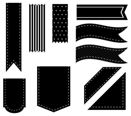 Black ribbons vector