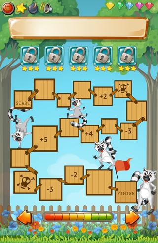 Game template with lemur in garden vector