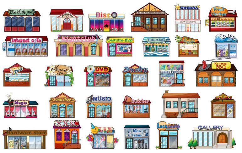 Different buildings vector