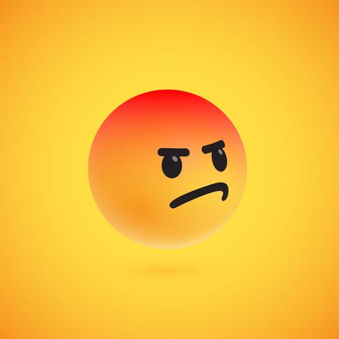 Lindo emoticon amarillo 3D altamente detallado para web, ilustración vectorial vector