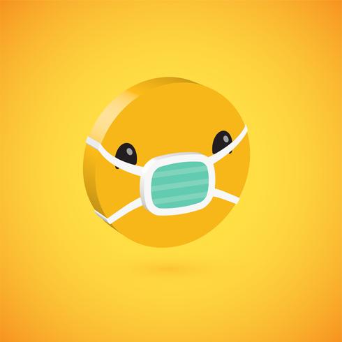 Emoticon de disco 3D alto detallado amarillo, ilustración vectorial vector