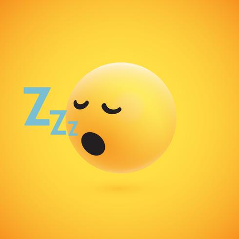 Cute high-detailed yellow 3D emoticon for web, vector illustration