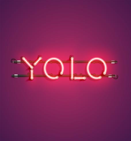 Neon realistic word for advertising, vector illustration