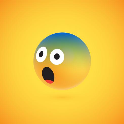 Lindo emoticon amarillo 3D altamente detallado para web, ilustración vectorial vector