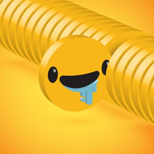 Emoticon de disco 3D alto detallado amarillo seleccionado, ilustración vectorial vector