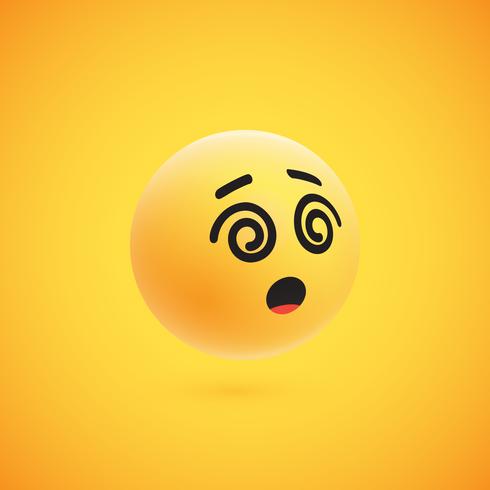 Lindo emoticon amarillo 3D altamente detallado para web, ilustración vectorial vector