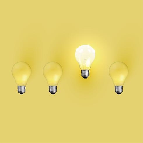 High detailed realistic light bulb illustration, vector