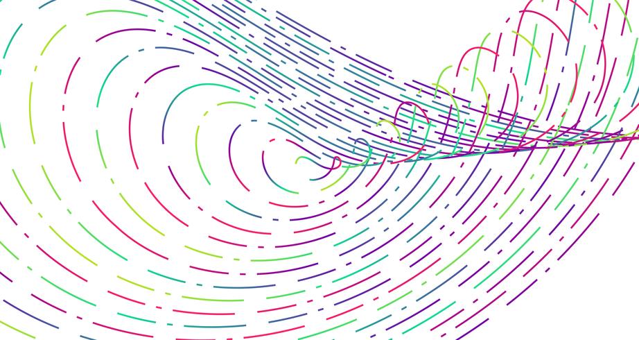Colorful neon dashed lines, vector illustration