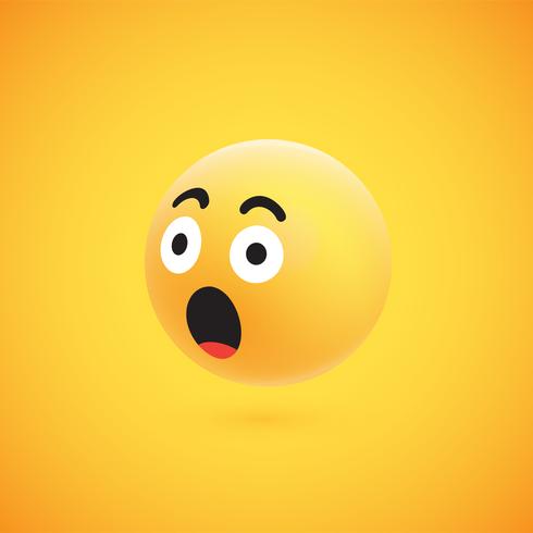 Lindo emoticon amarillo 3D altamente detallado para web, ilustración vectorial vector