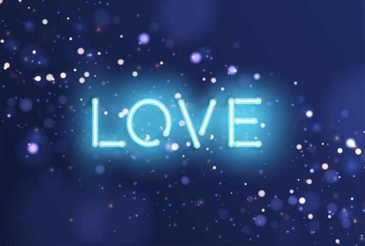 Neon realistic word for advertising, vector illustration
