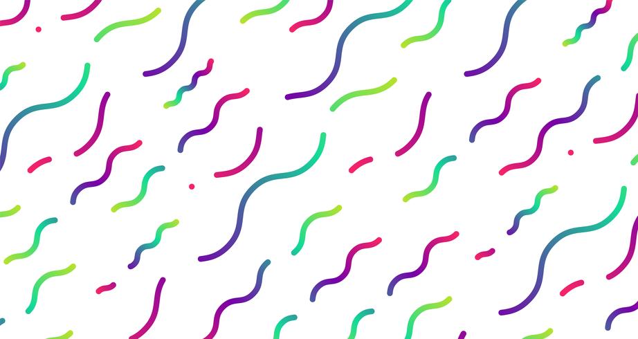 Líneas discontinuas de colores neón, ilustración vectorial vector