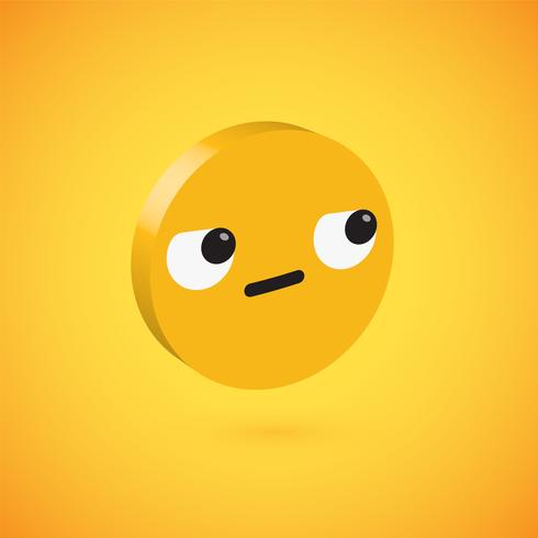 Emoticon de disco 3D alto detallado amarillo, ilustración vectorial vector