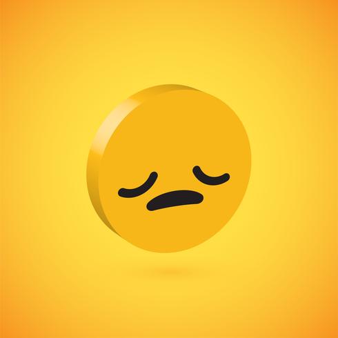 Emoticon de disco 3D alto detallado amarillo, ilustración vectorial vector