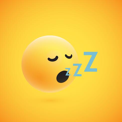 Cute high-detailed yellow 3D emoticon for web, vector illustration