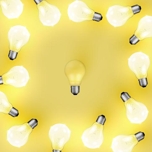 High detailed realistic light bulb illustration, vector