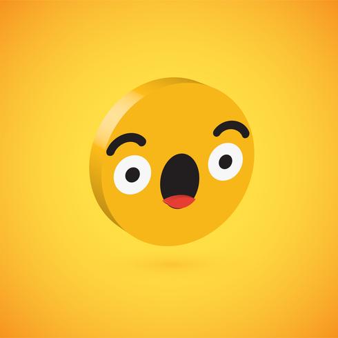 Emoticon de disco 3D alto detallado amarillo, ilustración vectorial vector