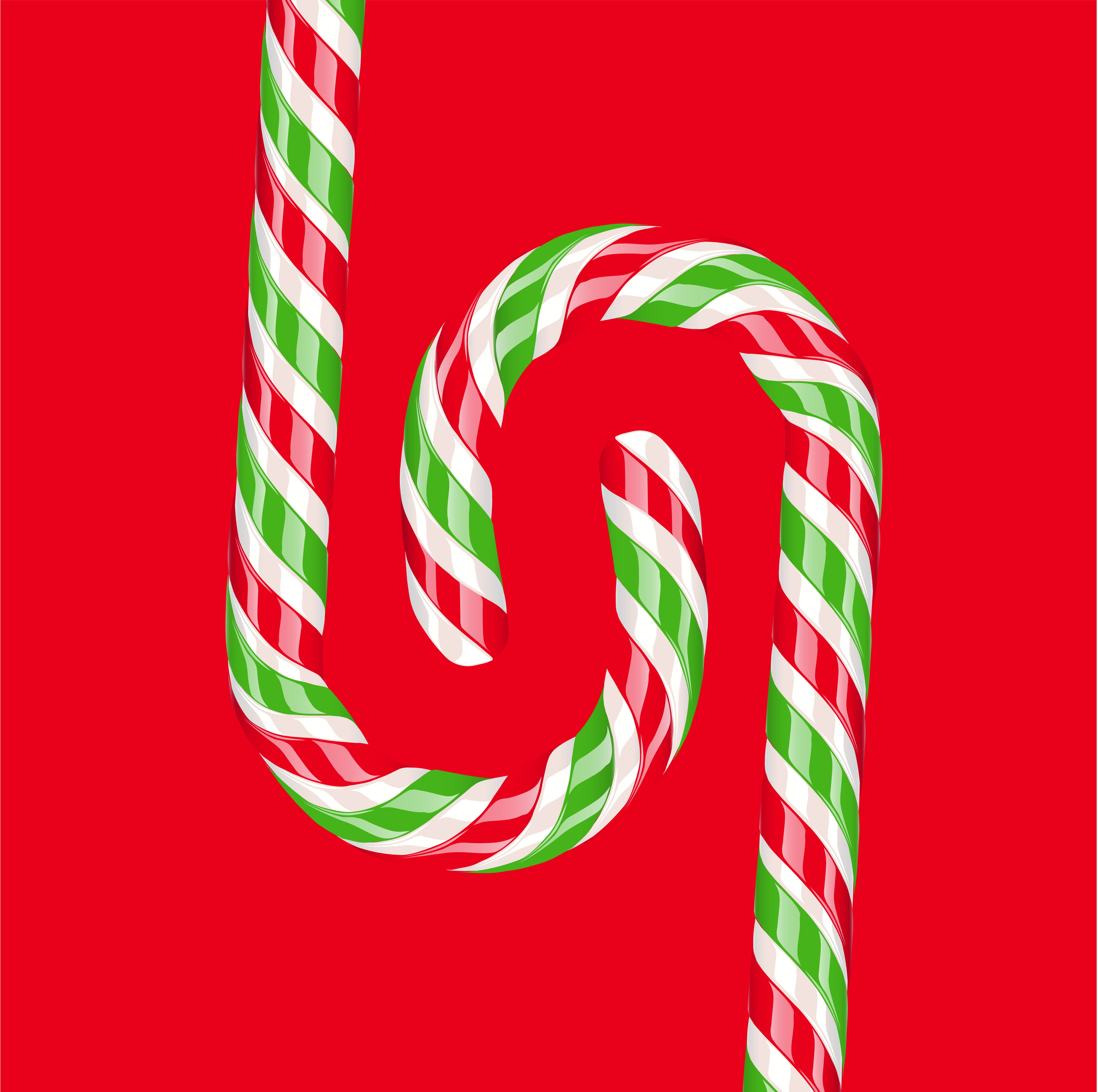 High detailed red and green candy cane, vector illustration 415349