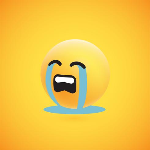 Lindo emoticon amarillo 3D altamente detallado para web, ilustración vectorial vector