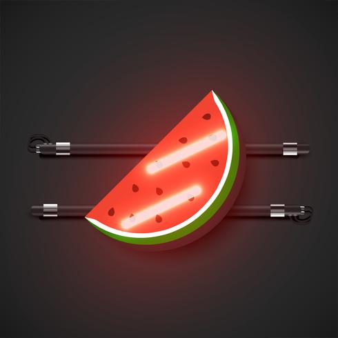 Frutas de neón realistas con consola, ilustración vectorial vector