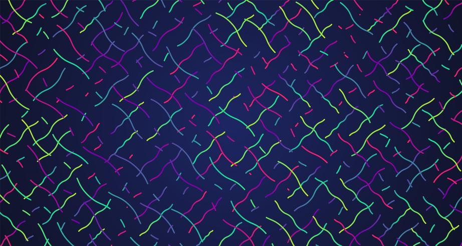 Colorful neon dashed lines, vector illustration