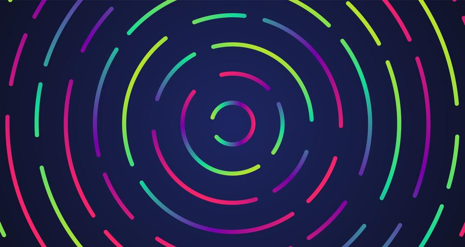 Colorful neon dashed lines, vector illustration