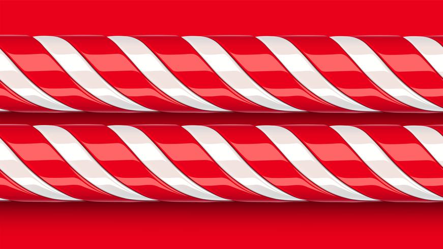 High detailed red candy cane, vector illustration