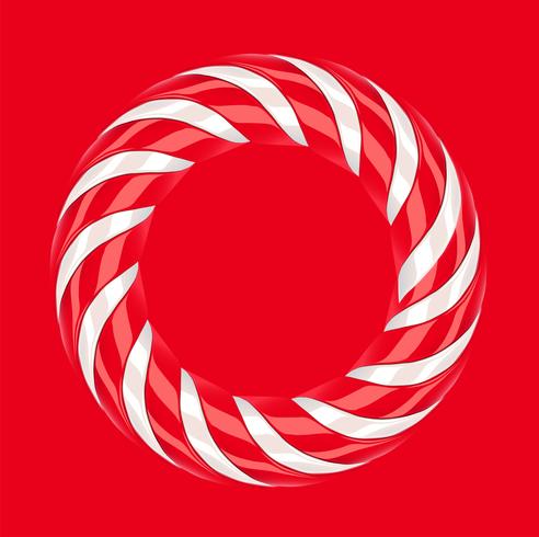 High detailed red candy cane, vector illustration
