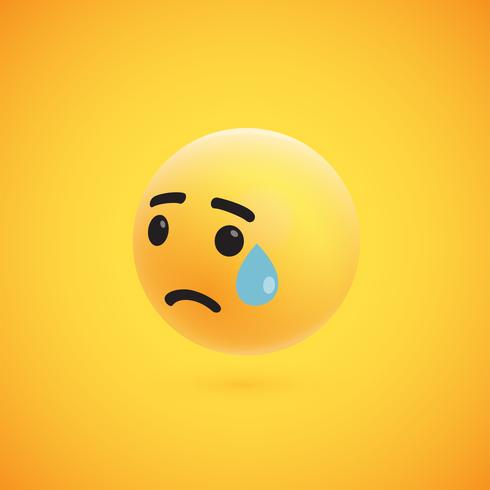 Lindo emoticon amarillo 3D altamente detallado para web, ilustración vectorial vector