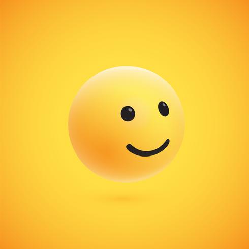 Lindo emoticon amarillo 3D altamente detallado para web, ilustración vectorial vector