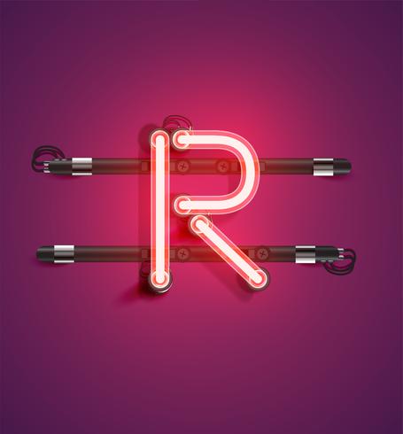 High detailed neon character from a set, vector illustration