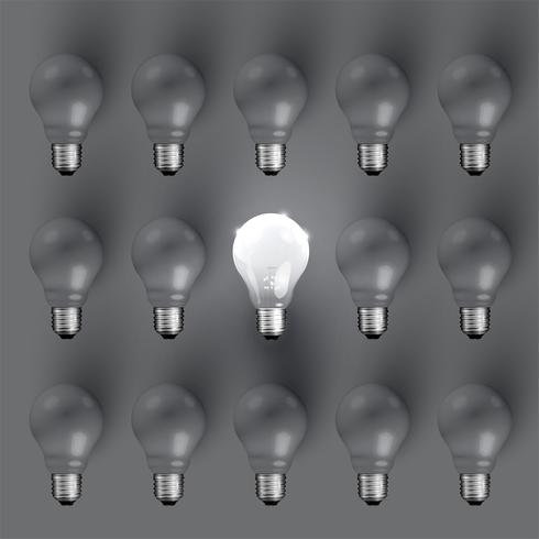 High detailed realistic light bulb illustration, vector