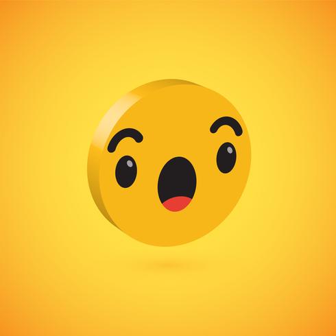 Emoticon de disco 3D alto detallado amarillo, ilustración vectorial vector