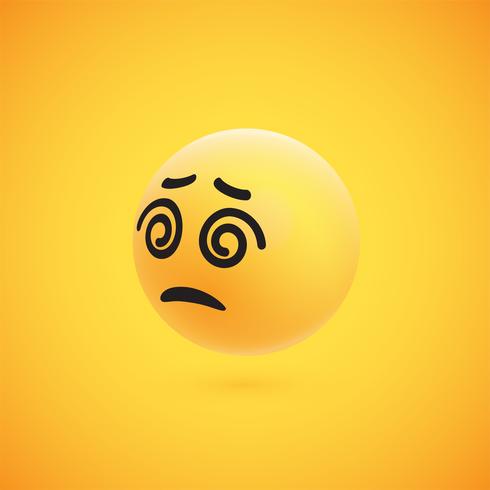 Cute high-detailed yellow 3D emoticon for web, vector illustration