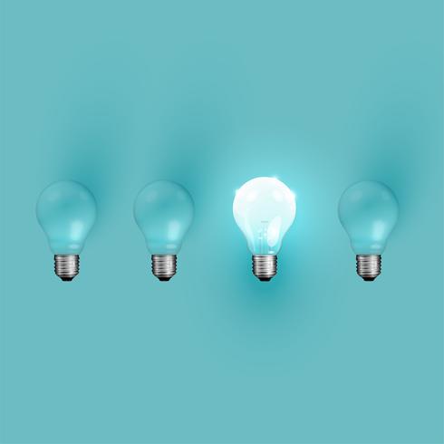 High detailed realistic light bulb illustration, vector