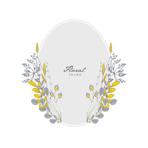 Marco floral oval vector