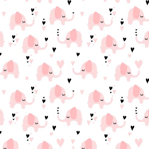 Elephants seamless pattern  vector