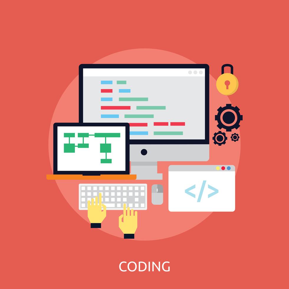 Coding Conceptual illustration Design 416009 Vector Art at Vecteezy