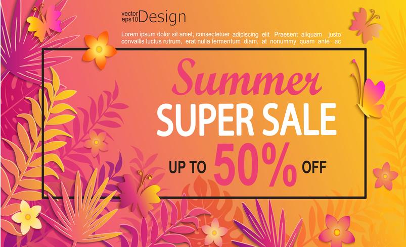 Summer super sale card. vector