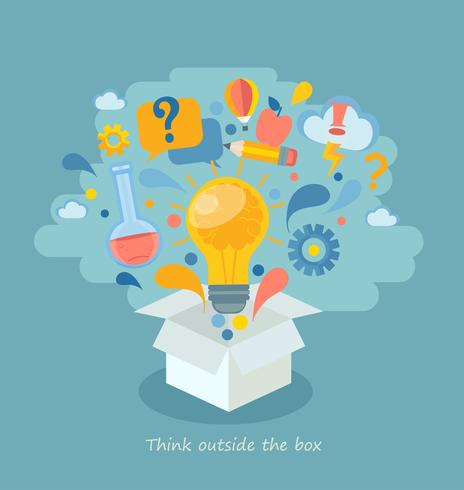 Think outside the box vector