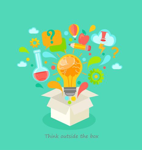 Think outside the box. vector