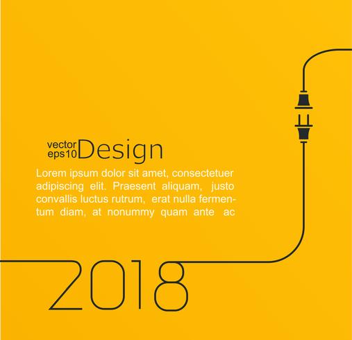 New year 2018 plug and socket. vector